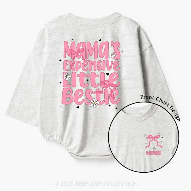 Personalized Mama's Expensive Little Bestie Baby Bubble Romper Beepumpkin