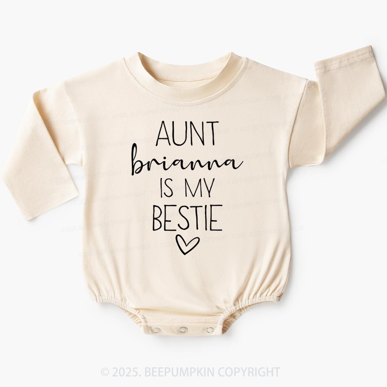 Personalized Auntie's Bestie Baby Bubble Romper Beepumpkin