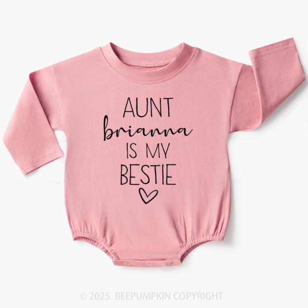 Personalized Auntie's Bestie Baby Bubble Romper Beepumpkin