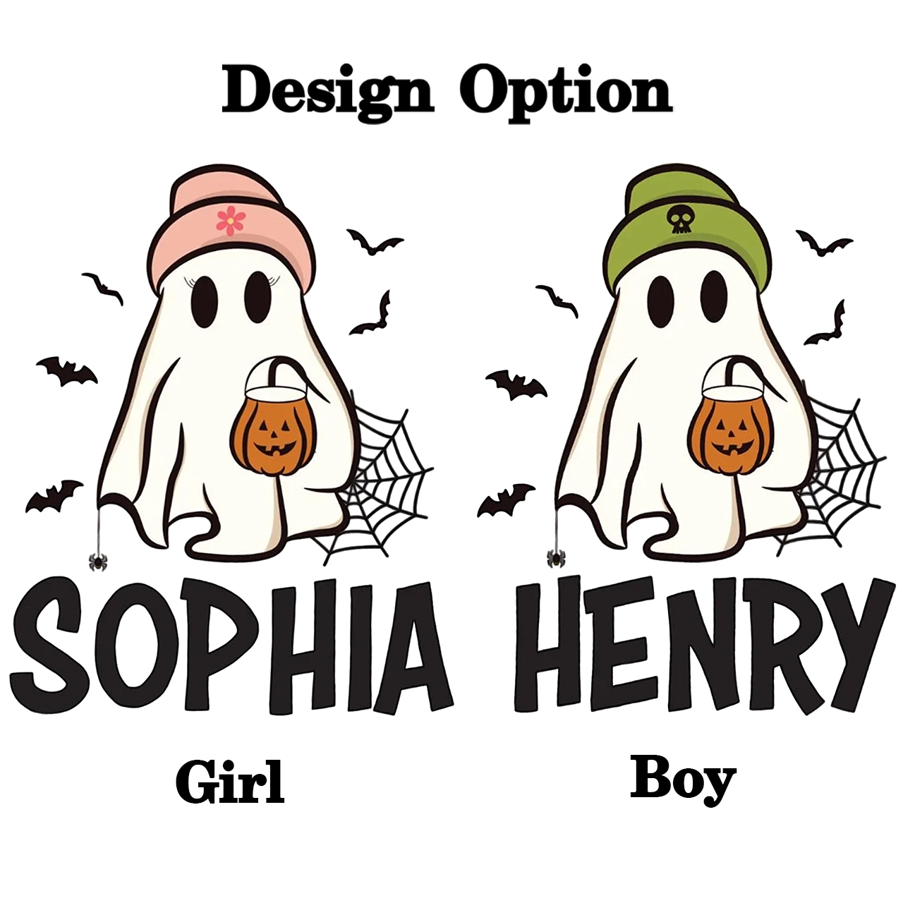 Personalized Ghost Name Bodysuit Beepumpkin