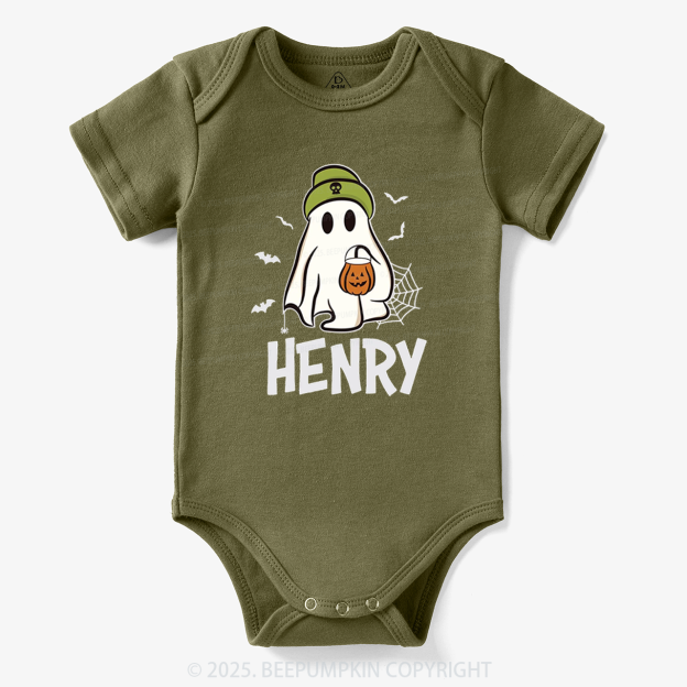 Personalized Ghost Name Bodysuit Beepumpkin