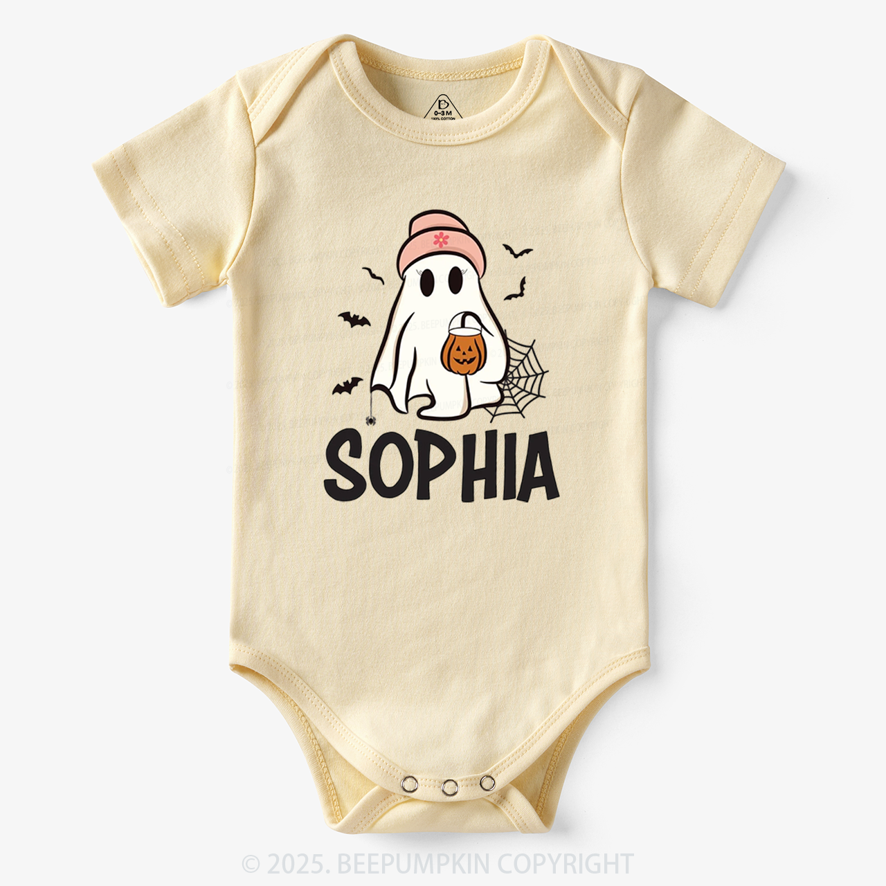 Personalized Ghost Name Bodysuit Beepumpkin