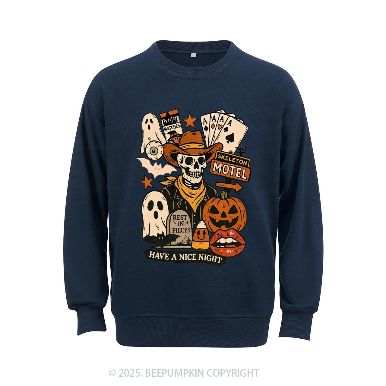 Spooky Western Skeleton Sweatshirt Beepumpkin