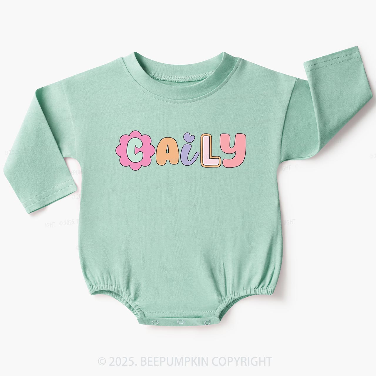 Personalized Playful Letters Baby Bubble Romper Beepumpkin