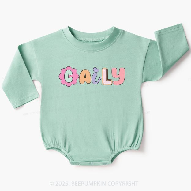 Personalized Playful Letters Baby Bubble Romper Beepumpkin