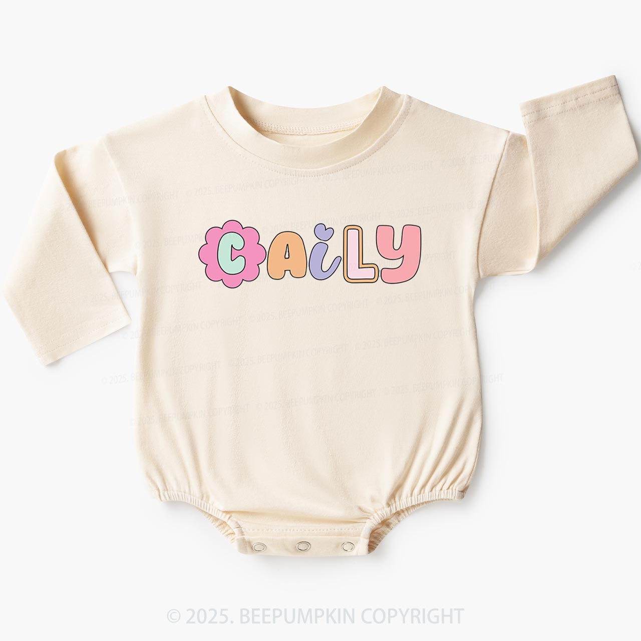 Personalized Playful Letters Baby Bubble Romper Beepumpkin