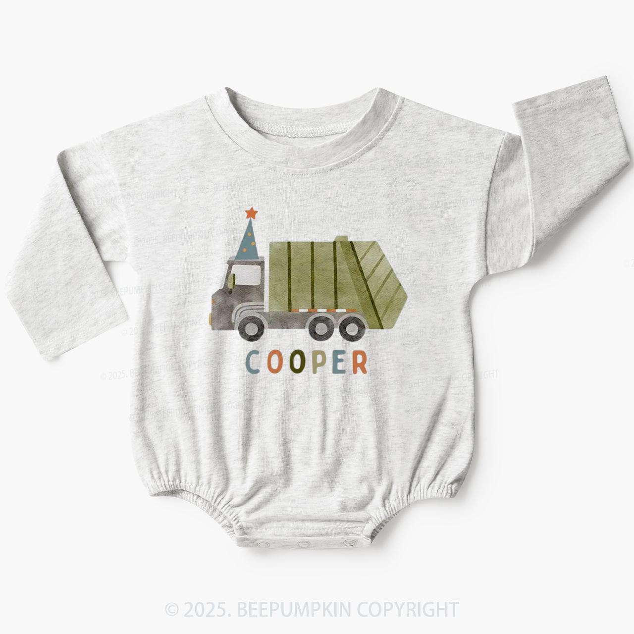 Truck Birthday Baby Bubble Romper Beepumpkin