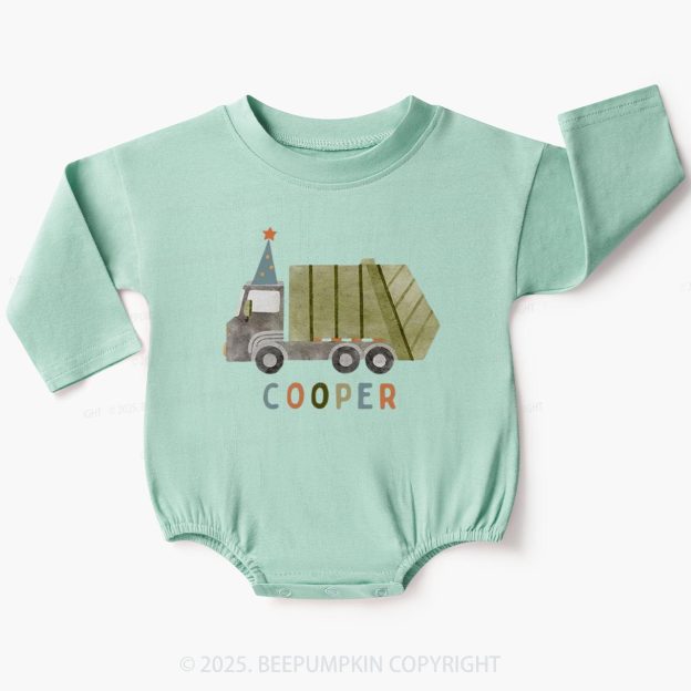 Truck Birthday Baby Bubble Romper Beepumpkin
