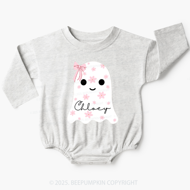 Personalized Name Cute Boo Baby Bubble Romper Beepumpkin