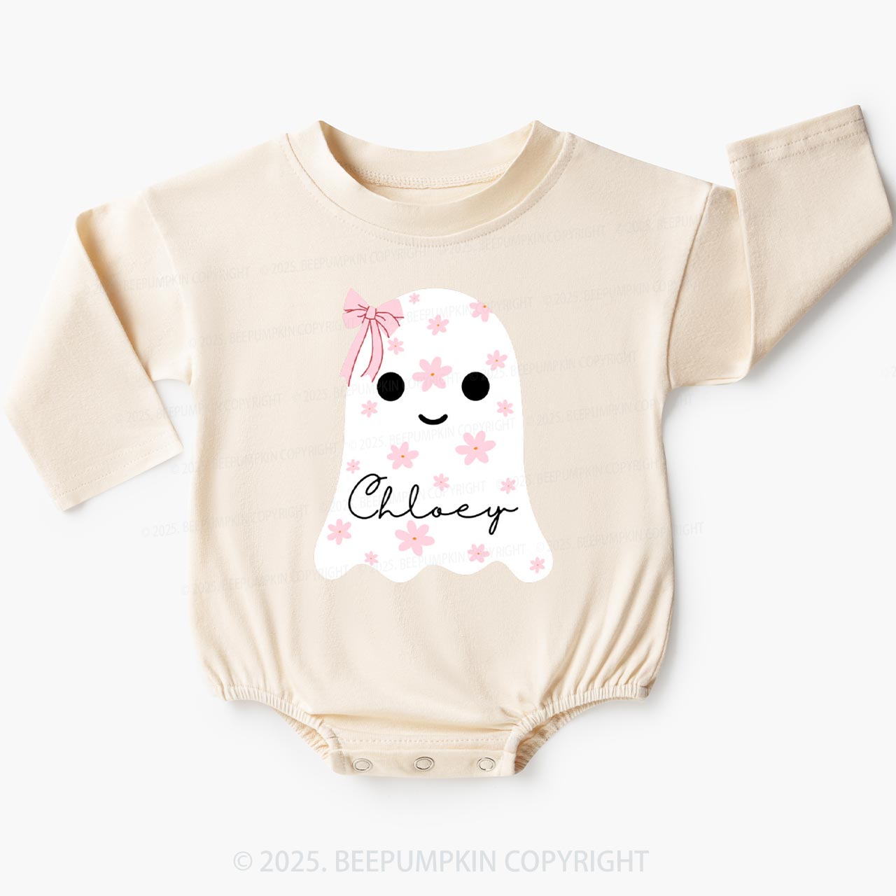 Personalized Name Cute Boo Baby Bubble Romper Beepumpkin