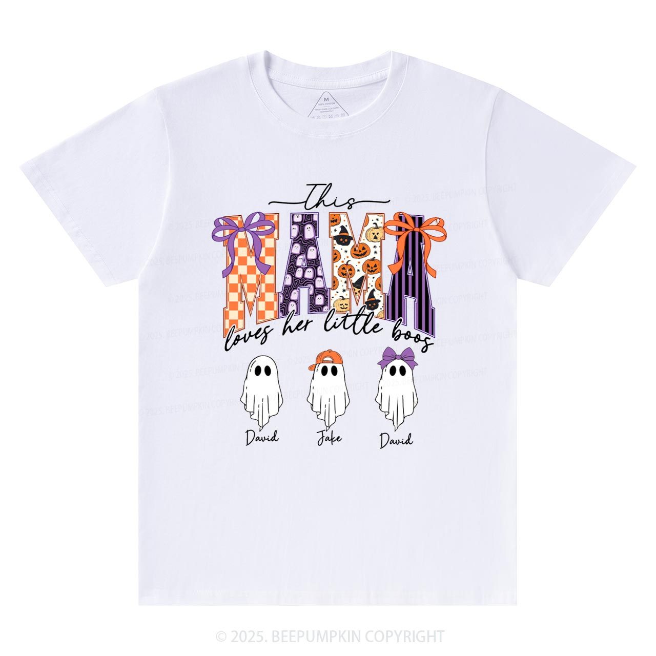 Personalized Halloween Mama Ghost T-Shirts Beepumpkin