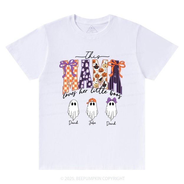 Personalized Halloween Mama Ghost T-Shirts Beepumpkin