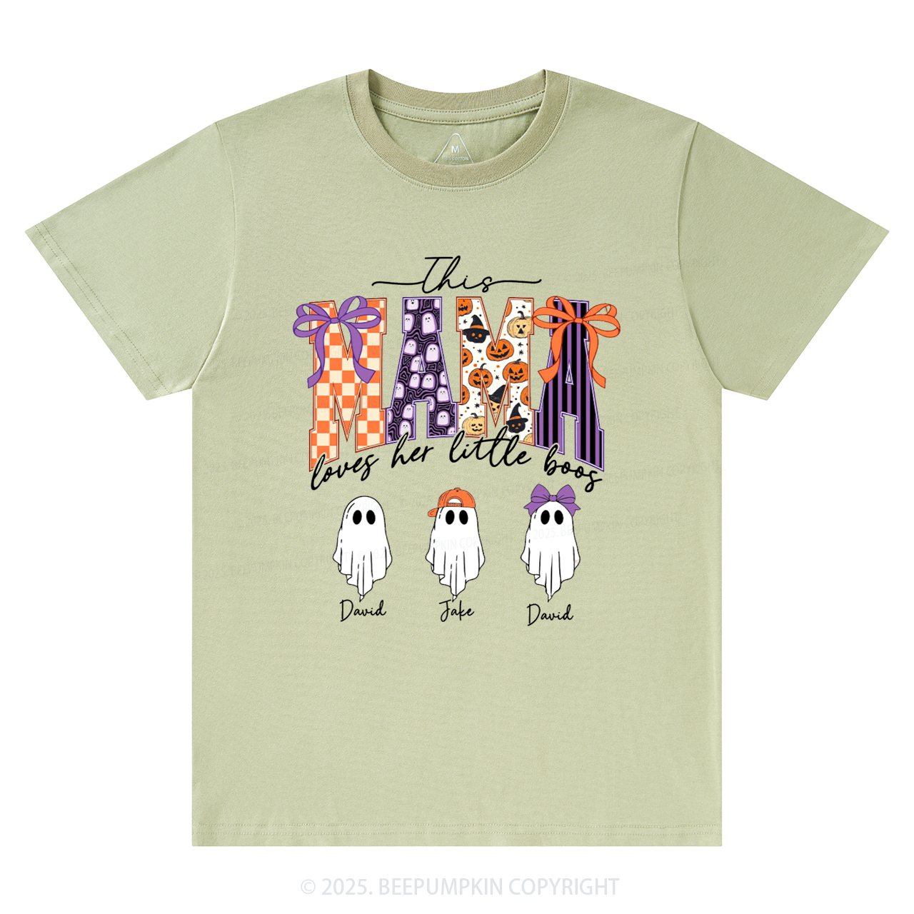 Personalized Halloween Mama Ghost T-Shirts Beepumpkin