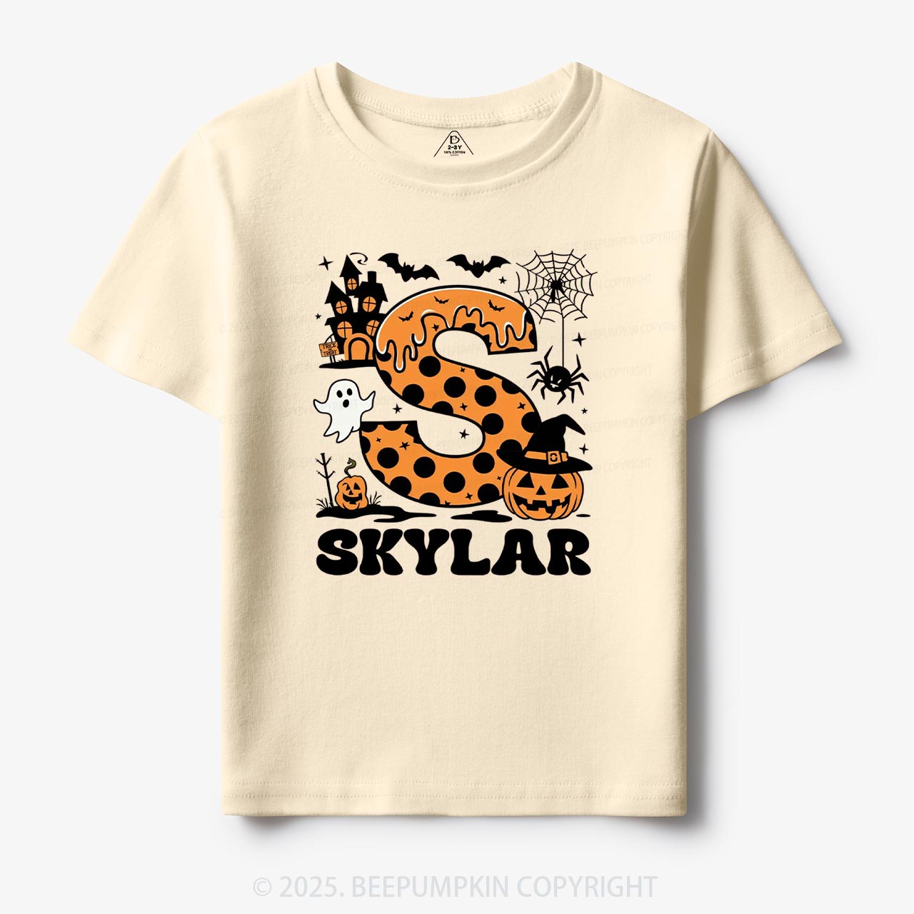 Cute Personalized Name Halloween Toddler&Kid's Tees Beepumpkin