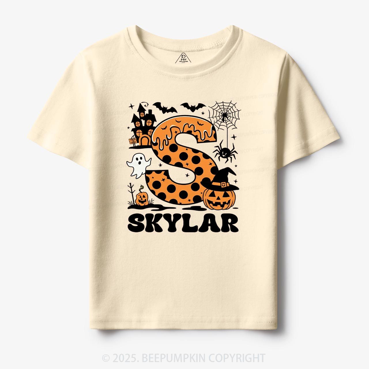 Cute Personalized Name Halloween Toddler&Kid's Tees Beepumpkin