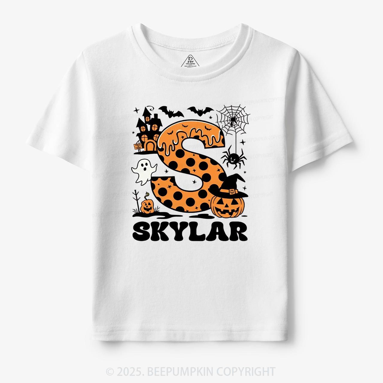Cute Personalized Name Halloween Toddler&Kid's Tees Beepumpkin