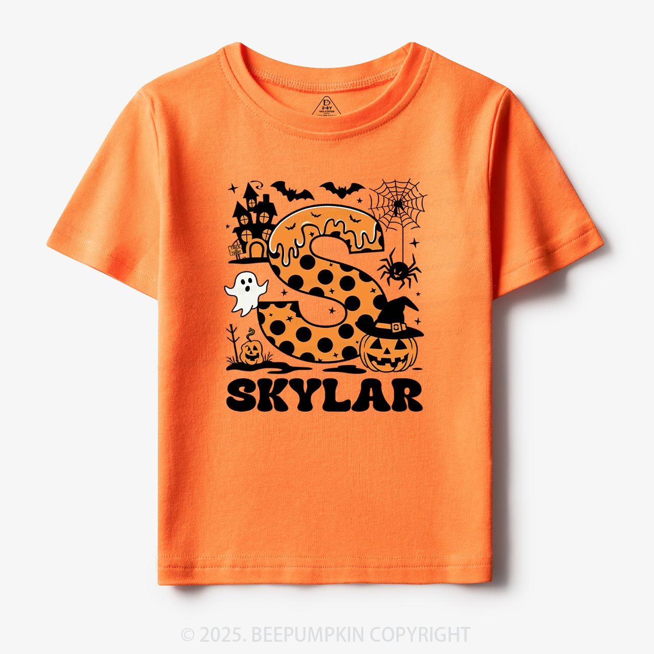 Cute Personalized Name Halloween Toddler&Kid's Tees Beepumpkin