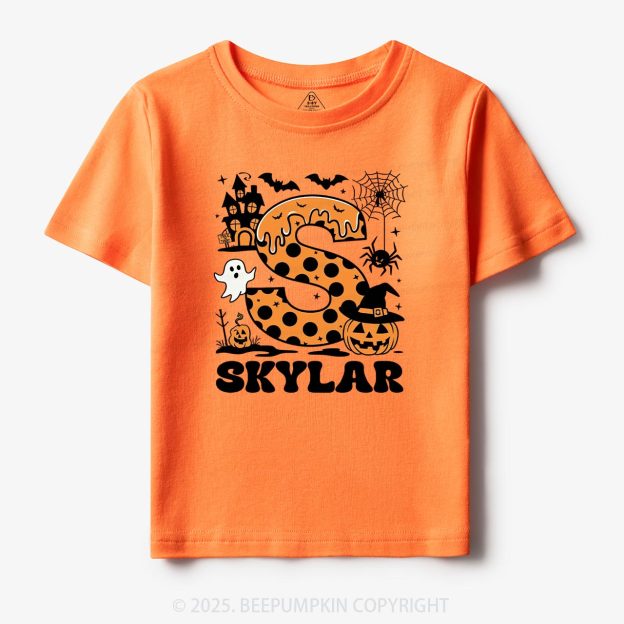 Cute Personalized Name Halloween Toddler&Kid's Tees Beepumpkin