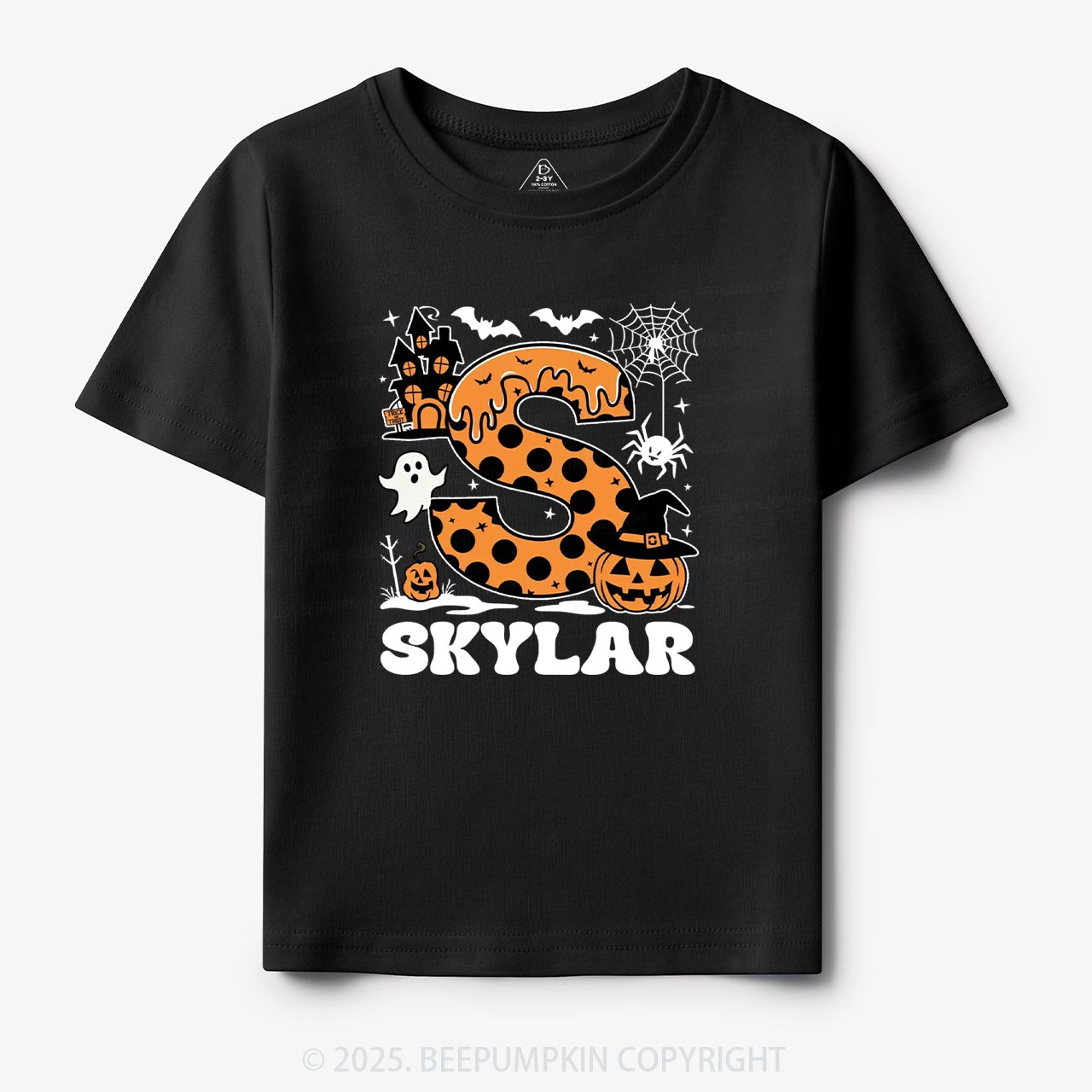 Cute Personalized Name Halloween Toddler&Kid's Tees Beepumpkin