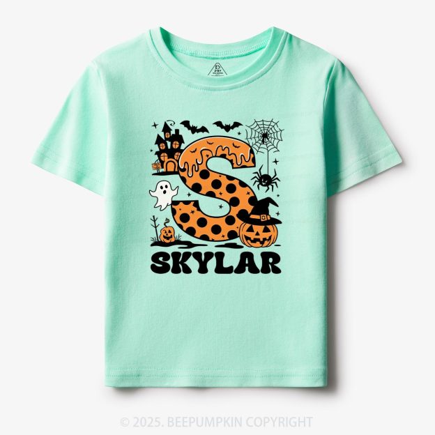 Cute Personalized Name Halloween Toddler&Kid's Tees Beepumpkin
