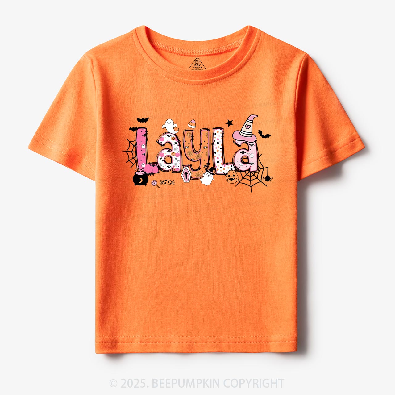 Personalized Name Halloween Girls Tees | Toddler & Kid's Tees Beepumpkin