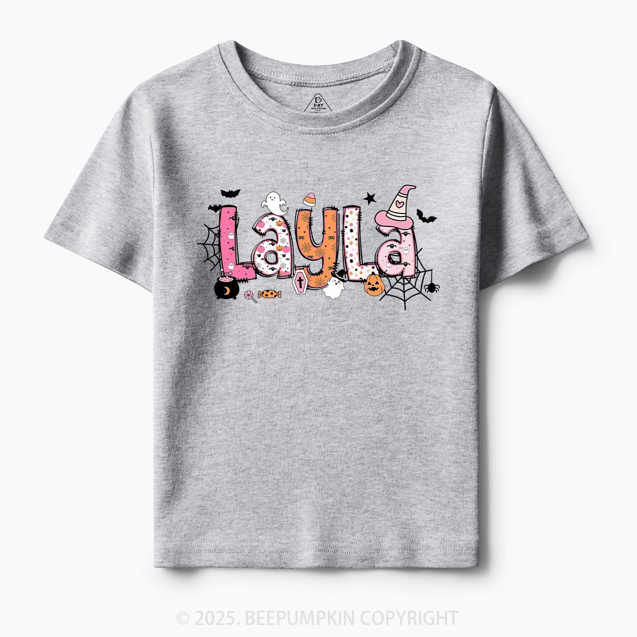 Personalized Name Halloween Girls Tees | Toddler & Kid's Tees Beepumpkin