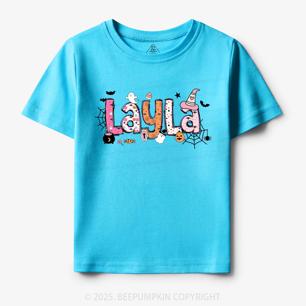 Personalized Name Halloween Girls Tees | Toddler & Kid's Tees Beepumpkin