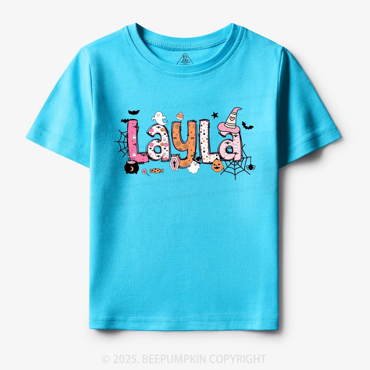 Personalized Name Halloween Girls Tees | Toddler & Kid's Tees Beepumpkin