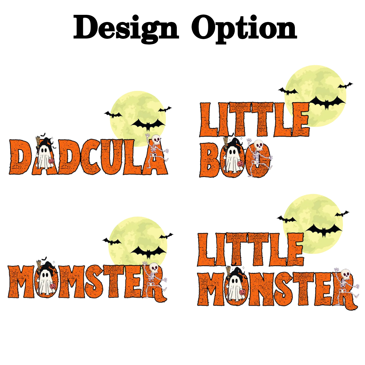 Personalized Dadcula Momster Little Monster Halloween Family Matching Shirts