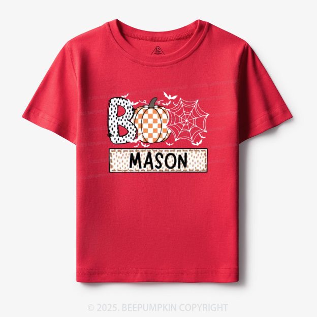 Personalized Name Halloween Trick or Treat Toddler & Kid's Tees Beepumpkin