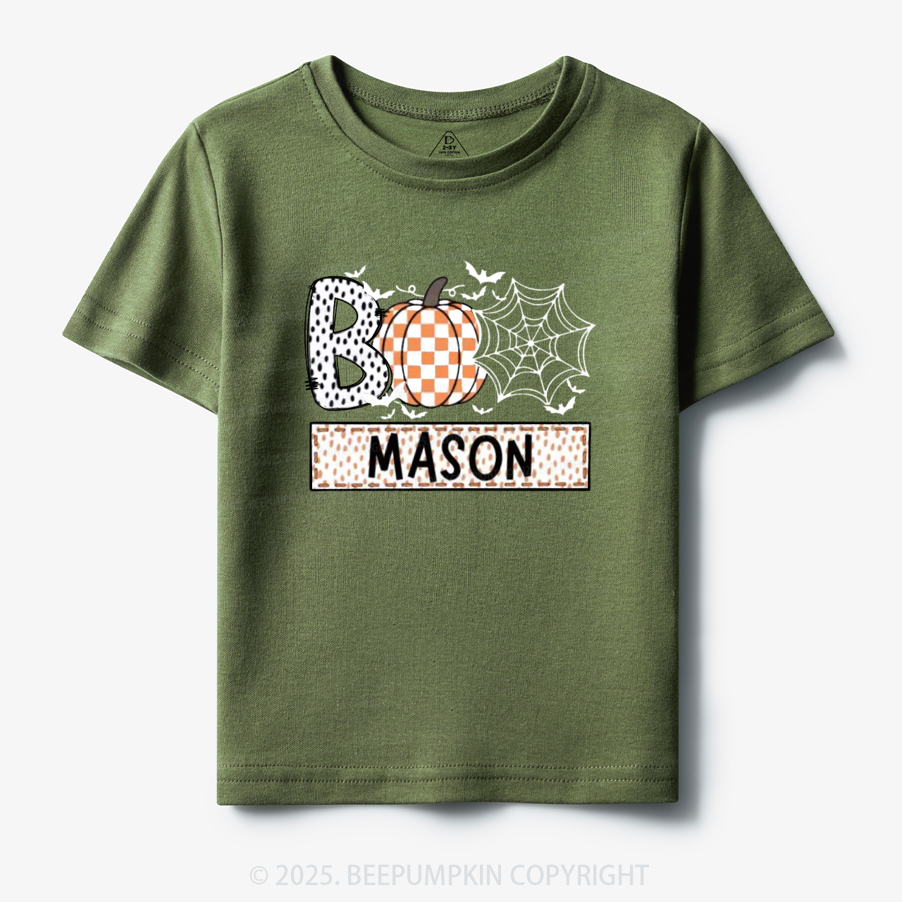 Personalized Name Halloween Trick or Treat Toddler & Kid's Tees Beepumpkin