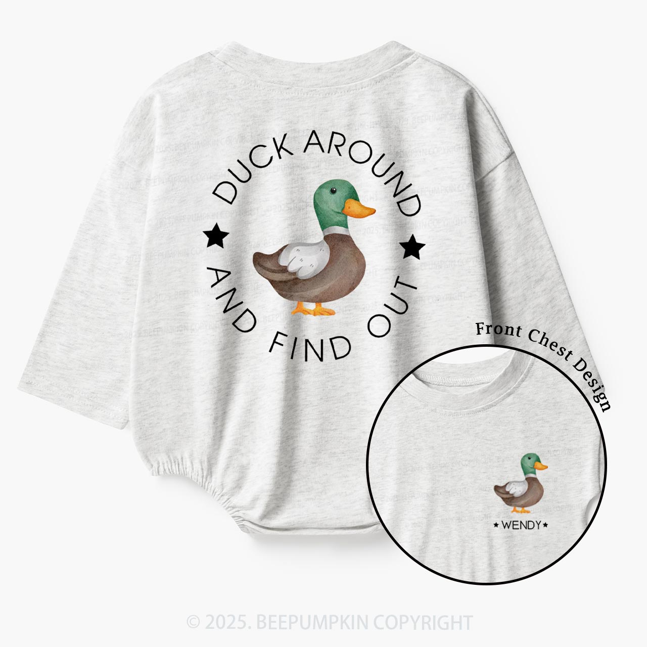 Duck Around and Find Out  Baby Bubble Romper Beepumpkin