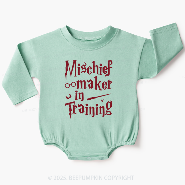 Mischief Maker In Training Baby Bubble Romper Beepumpkin