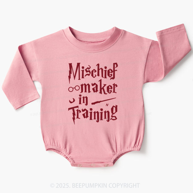 Mischief Maker In Training Baby Bubble Romper Beepumpkin