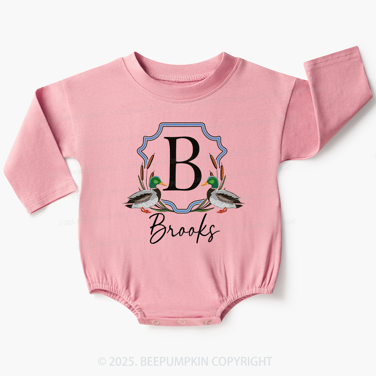 Personalized Mallard Ducks Baby Bubble Romper Beepumpkin