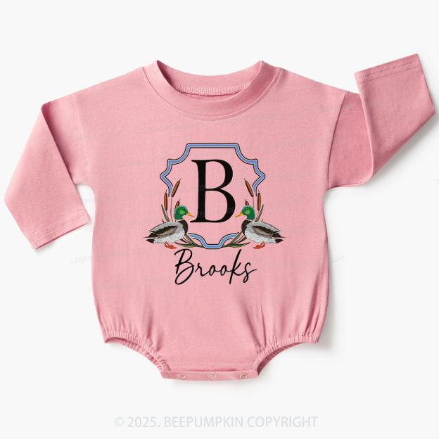 Personalized Mallard Ducks Baby Bubble Romper Beepumpkin