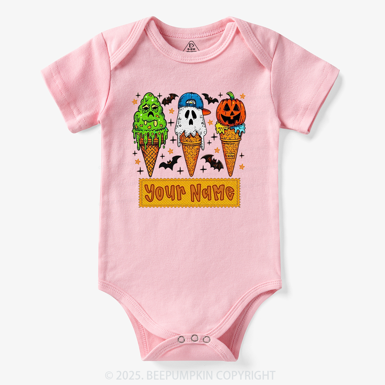 Personalized Name Halloween Spooky Scoops Halloween Bodysuit Beepumpkin