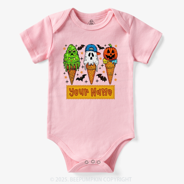 Personalized Name Halloween Spooky Scoops Halloween Bodysuit Beepumpkin