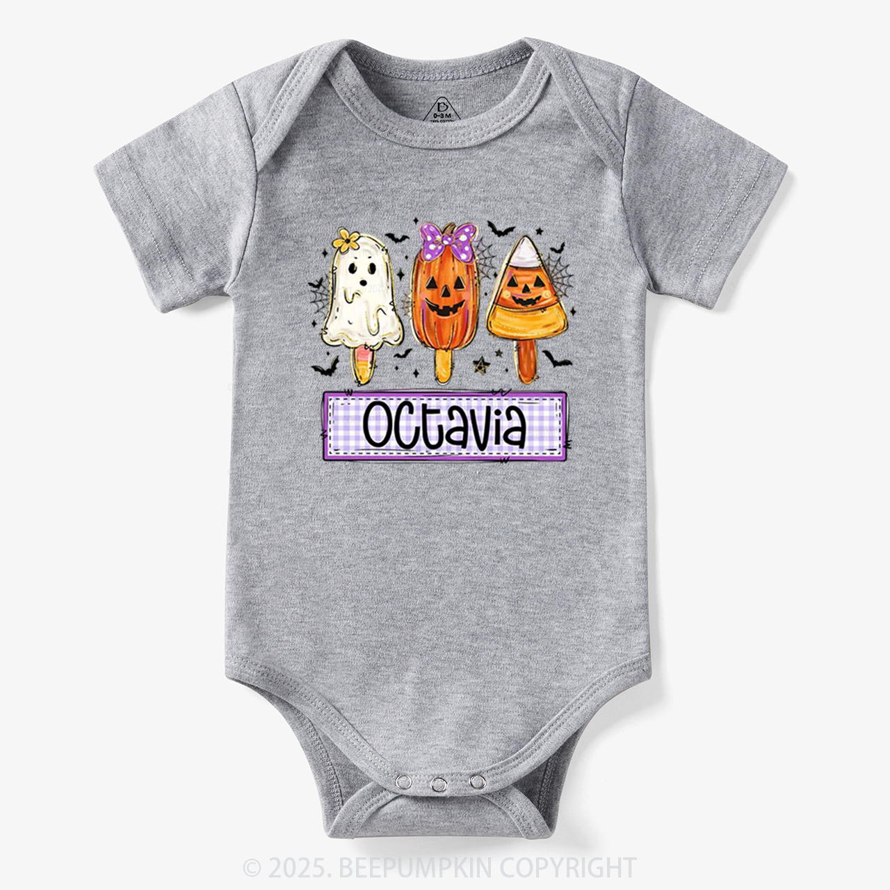 Personalized Boy Girl Halloween Bodysuit Beepumpkin