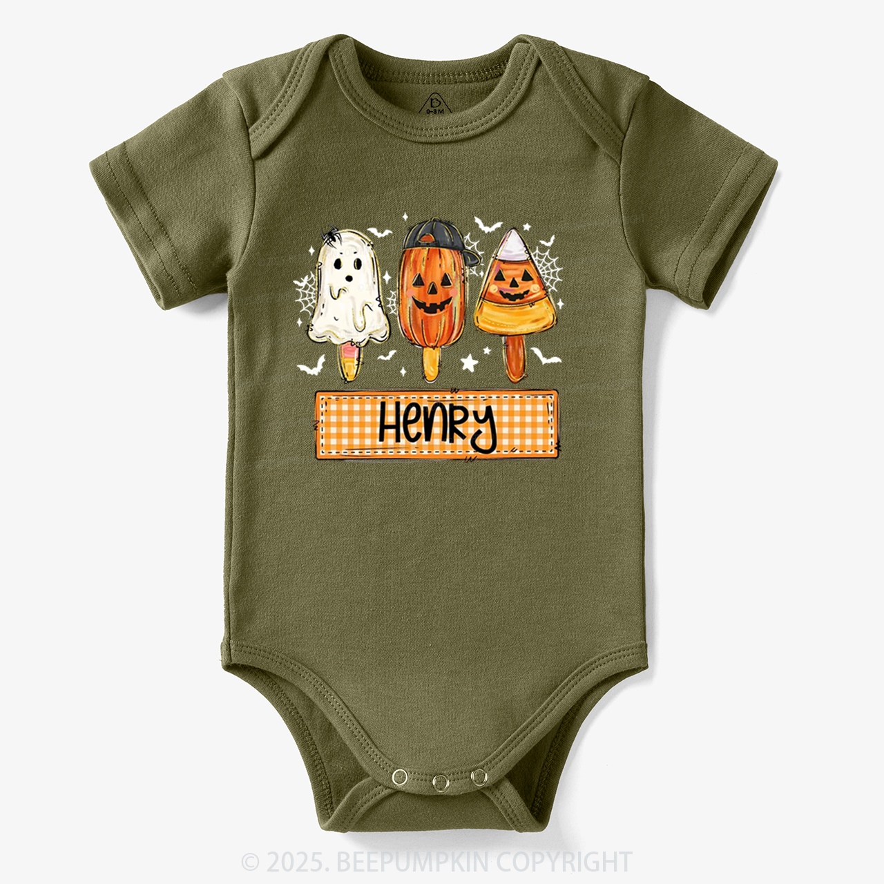 Personalized Boy Girl Halloween Bodysuit Beepumpkin