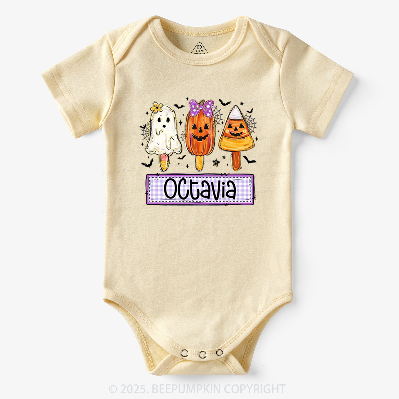 Personalized Boy Girl Halloween Bodysuit Beepumpkin