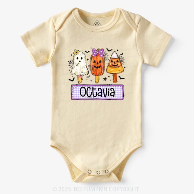 Personalized Boy Girl Halloween Bodysuit Beepumpkin
