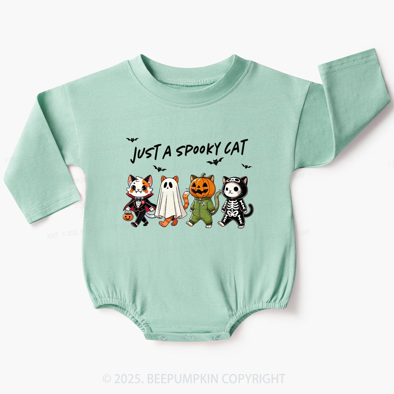 Just A Spooky Cat Baby Bubble Romper Beepumpkin