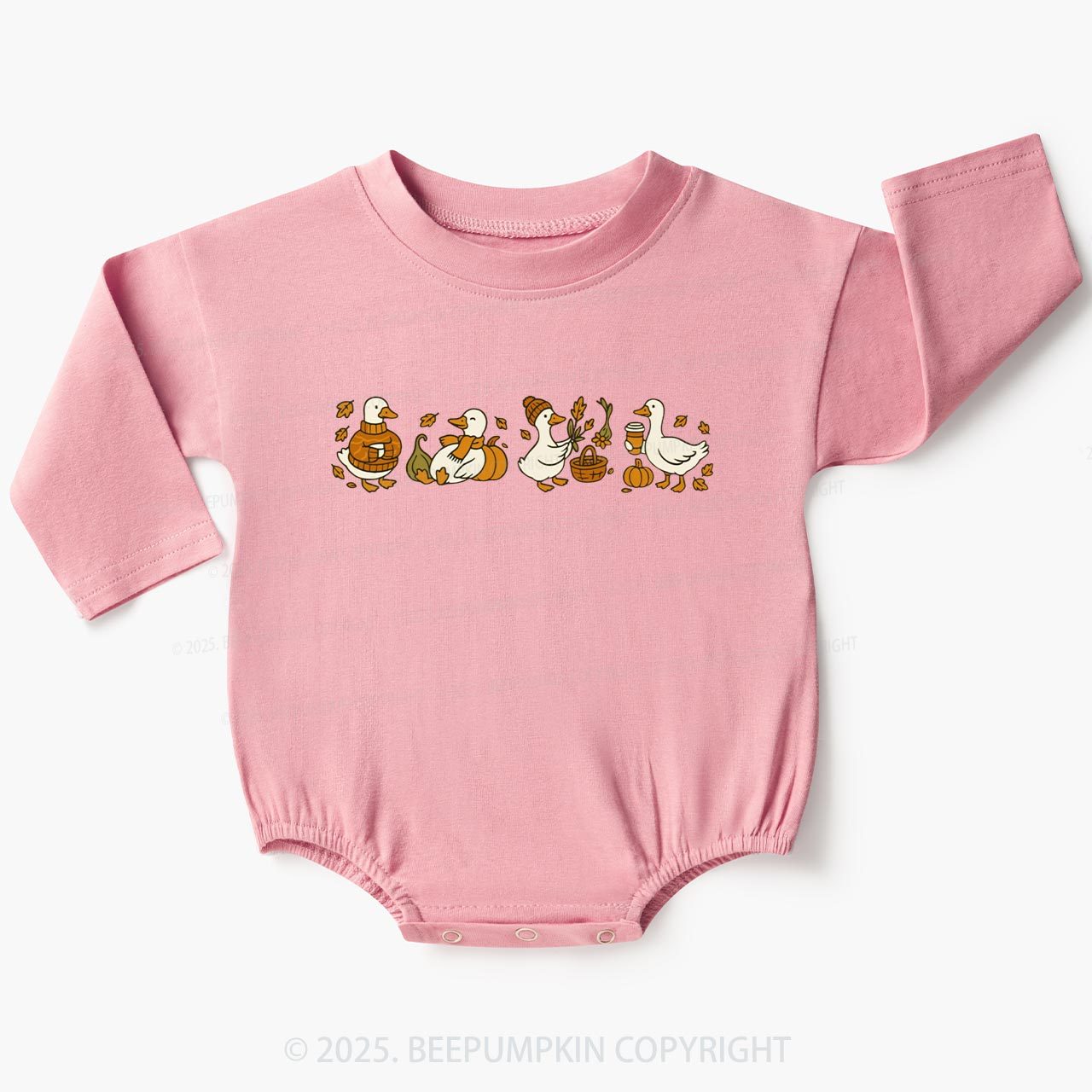 Fall Goose Baby Bubble Romper Beepumpkin