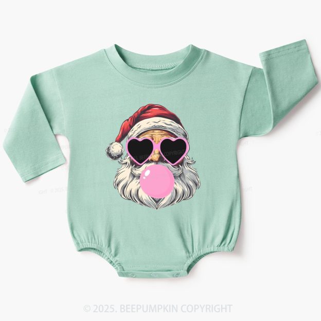 Santa Claus Blowing Bubbles Christmas Baby Bubble Romper Beepumpkin