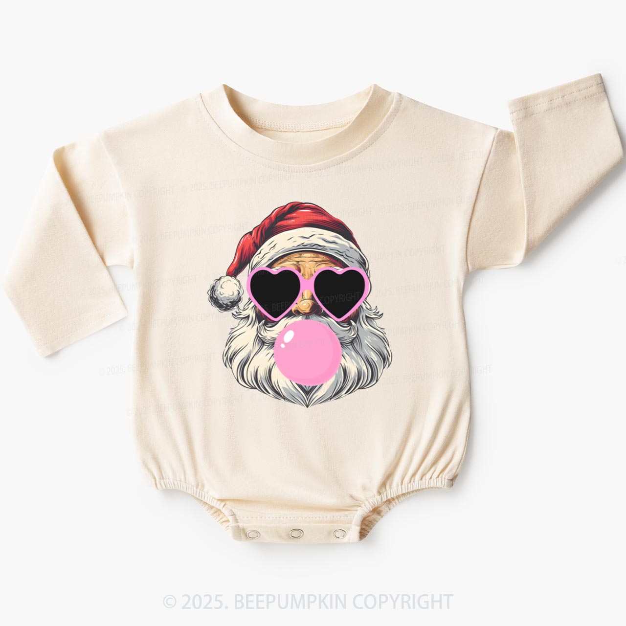 Santa Claus Blowing Bubbles Christmas Baby Bubble Romper Beepumpkin
