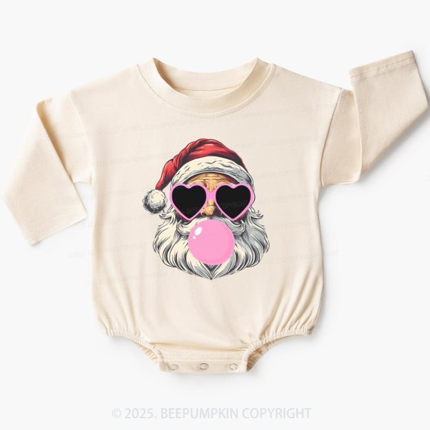 Santa Claus Blowing Bubbles Christmas Baby Bubble Romper Beepumpkin