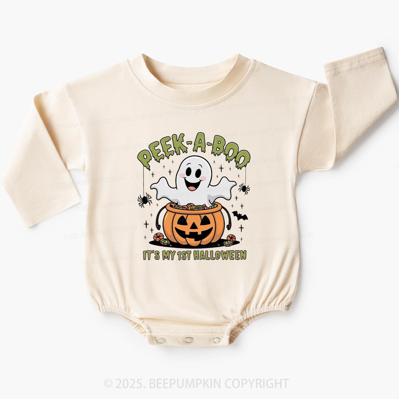 1st Halloween Baby Bubble Romper Beepumpkin