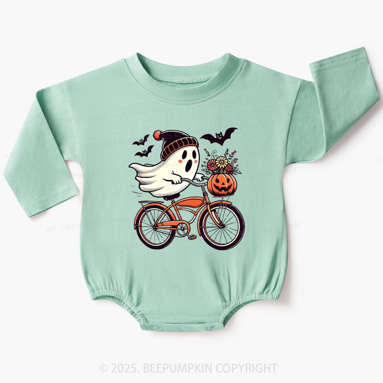 Spooky Ride Baby Bubble Romper Beepumpkin