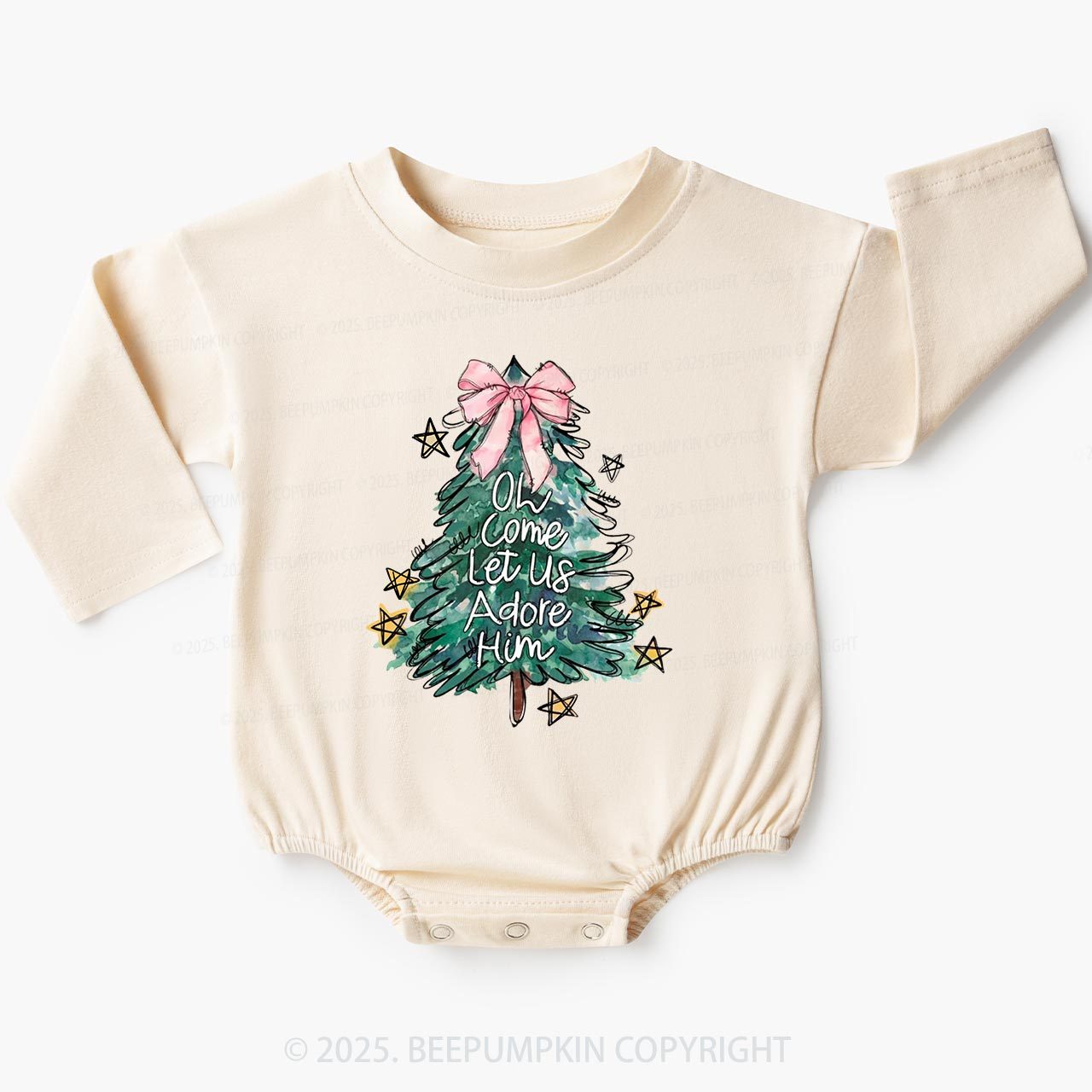 Oh Let Us Adore Him Baby Bubble Romper Beepumpkin